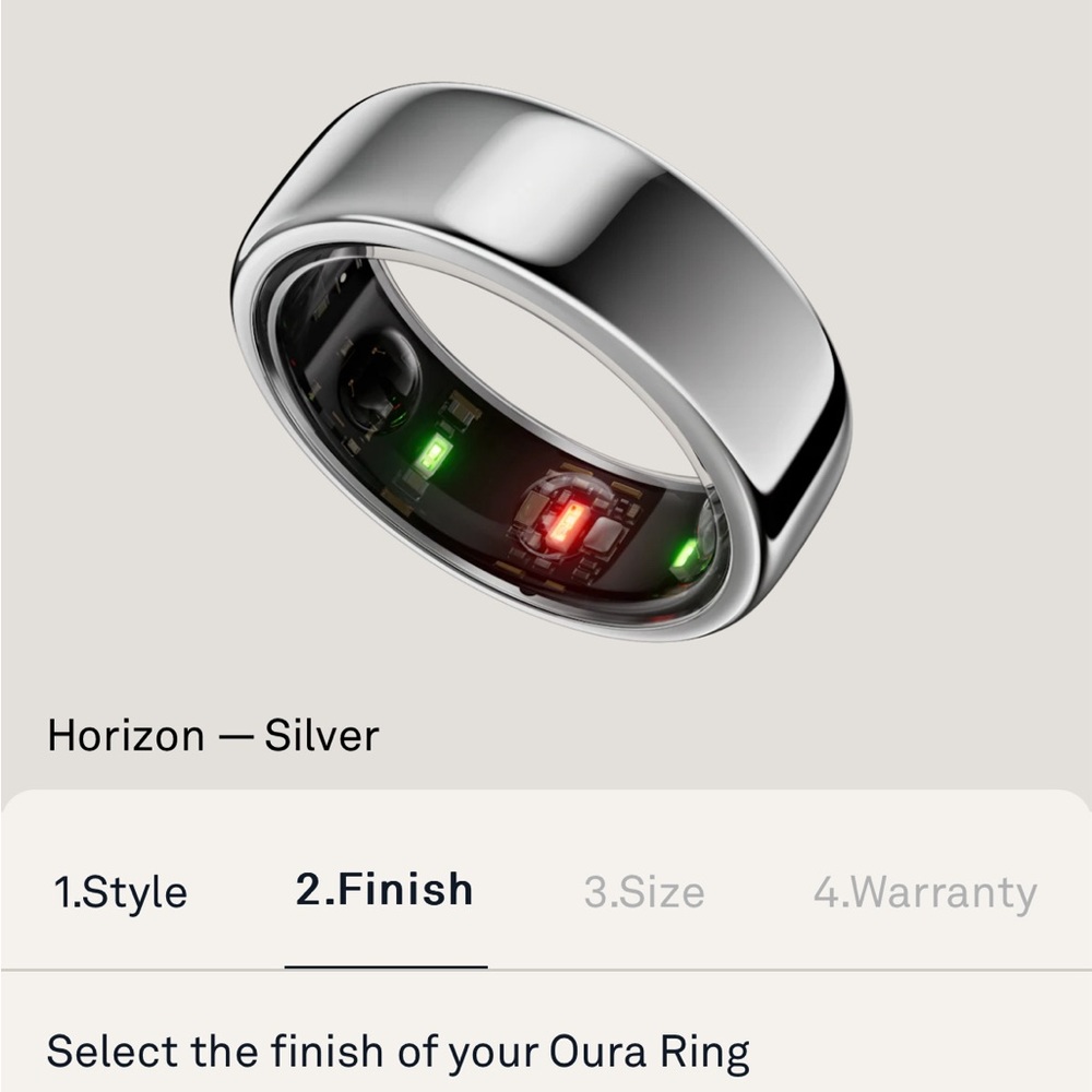 Size 8 Silver Horizon OURA Ring